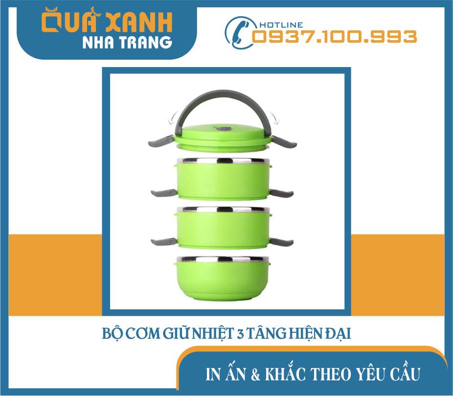 Hộp cơm giữ nhiệt 3 tầng hiện đại