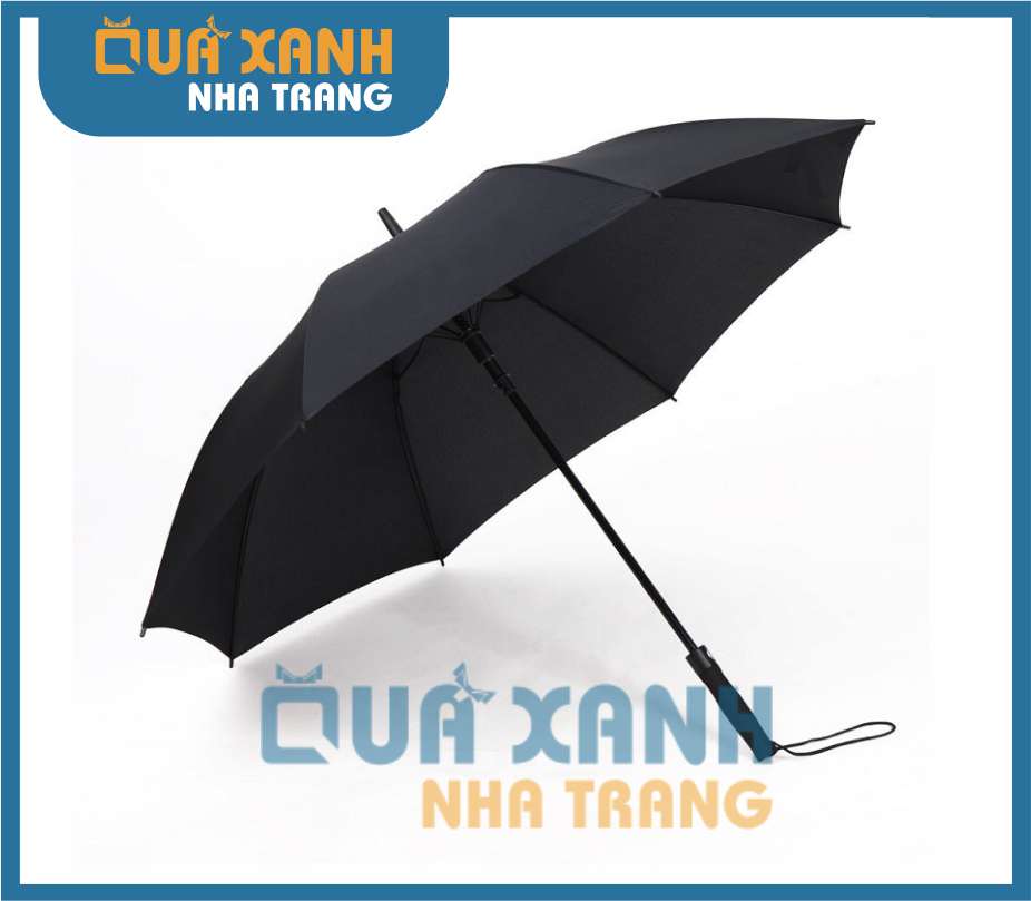 Ô Dù Quảng Cáo Cán Thẳng Xương Đen